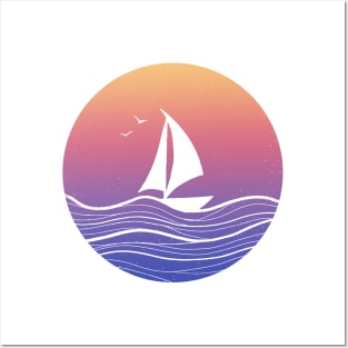 Sailboat During Sunset Posters and Art